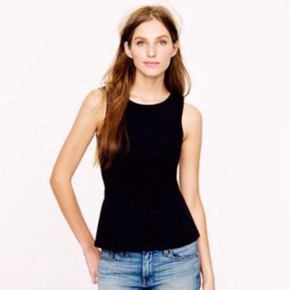J.Crew Navy Peplum Sleeveless Top